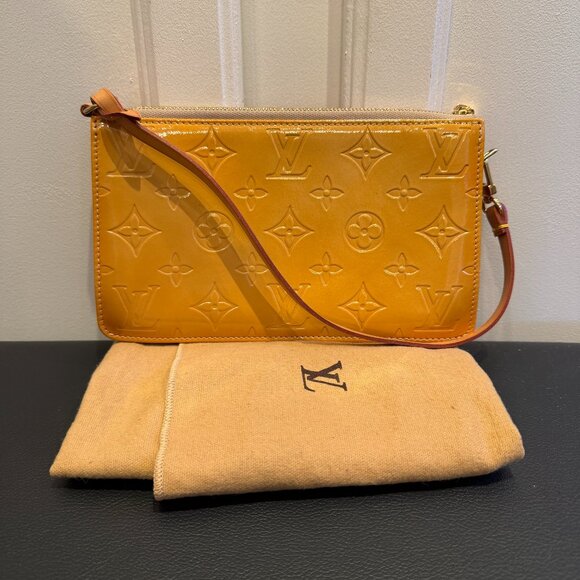 Louis Vuitton Handbags - LOUIS VUITTON Monogram Vernis Yellow Lexington Pochette with Dustbag & COA